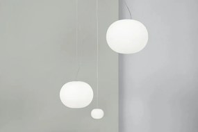 Flos Glo-Ball Suspension 2 Eco Lampada a Sospensione 45 cm a luce diffusa in acciaio e vetro soffiato Bianco