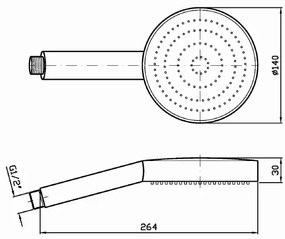 Doccetta 14 cm Getto Fisso anticalcare tonda in abs Cromo Zucchetti Z94179