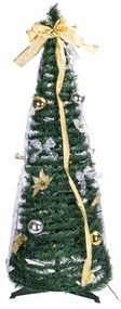 Aigostar - Albero di Natale LED per esterni 100 LED/230V 1,5m IP44 bianco/oro, luce bianca calda