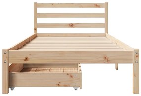 Letto senza materasso 90x200 cm in legno massello di pino