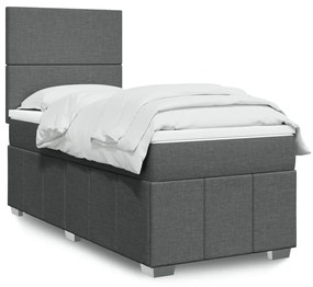 Giroletto A Molle Con Materasso Grigio Scuro 100x200 Cm Tessuto /