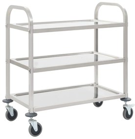 Carrello Da Cucina A 3 Livelli 95x45x83,5 Cm İn Acciaio Inox /