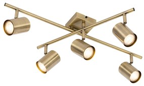 Plafoniera moderna bronzo 5 luci orientabile rettangolare - Jeana