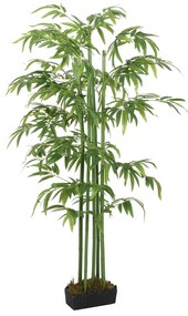 Albero Bambù Artificiale 384 Foglie 120 cm Verde