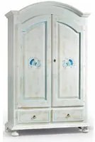 Armadio 2 porte shabby legno bianco consumato 125x61x200 - Mobili 2G