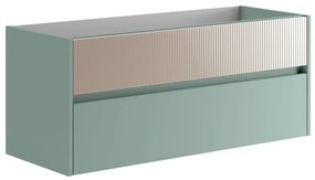 Mobile da bagno sospeso sotto lavabo L 119.5 x H 50 x P 45.5 cm beige opaco, 2 cassetti Niwa