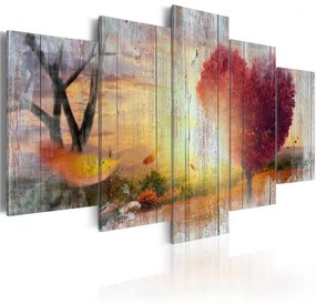 Quadro  Lovers’ Autumn  Colore Verde, Dimensioni e Misure 100x50