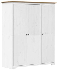 Armadio bodo 146x53,5x173 cm legno massello pino bianco marrone