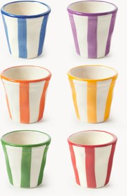 Set di 6 tazzine da caffè fatte a mano Righe