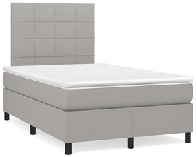 Letto A Molle Materasso E Led Grigio Chiaro 120x190 Cm Tessuto /