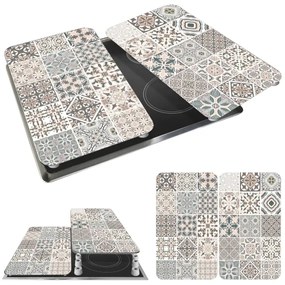 WENKO 53904100 - Coperchio per piano cottura 30x52 cm multicolore/grigio/trasparente