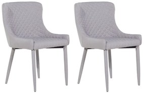 Set di 2 sedie tessuto grigio chiaro SOLANO Beliani