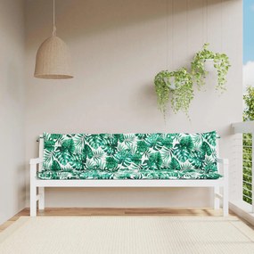 Cuscini Panca Giardino 2 Pz A Foglie 200x50x7 Cm Tessuto Oxford /