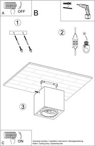 Lampada da soffitto VALDE in Cemento con base GU10