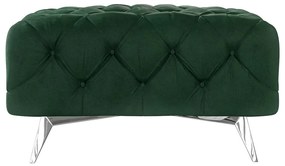 Poggiapiedi verde scuro con rivestimento in velluto Chelsea – Ropez