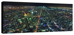 Stampa su tela New York vista dall'alto notte, multicolore 140 x 70 cm