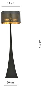 Piantana Contemporaneo Indra Acciaio Nero Oro 1 Luce E27 Ip20