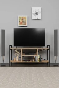 Mobile Porta TV Stile Industrial 120x35x60 Con Vani A Giorno Cult Rovere