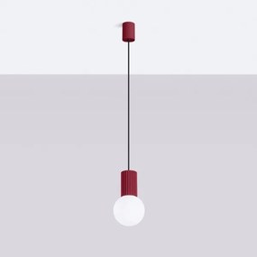 Sollux SL.1749 - Lampadario a sospensione con filo HALO 1xG9/8W/230V diametro 12 cm rosso