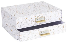 Cassettiera con 2 cassetti in oro e bianco Birger - Bigso Box of Sweden