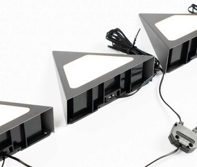 Lampada LED per mobili Prios Odia, nera, 3 unità