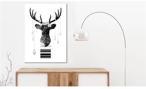 Quadro  Abstract Antlers (1 Part) Vertical  Colore bianco e nero, Dimensioni e Misure 60x90