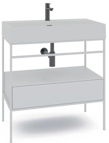 Mobile sottolavabo e lavabo Outline bianco L 100 x H 89 x P 45.5 cm