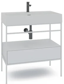 Mobile sottolavabo e lavabo Outline bianco L 60 x H 89 x P 45.5 cm 1 vasca