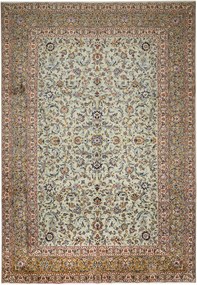 Kashan Tappeto persiano 420 x 290 Verde (Iran) Annodato A Mano
