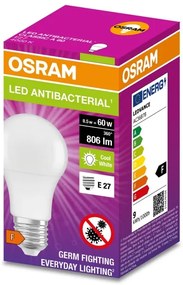 Lampadina LED Antibatterica A60 E27/8,5W/230V 4000K - Osram