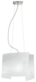 Lampadario Neoclassico Concept cromo paralume bianco 2x E27 Ø45cm LUCE AMBIENTE DESIGN
