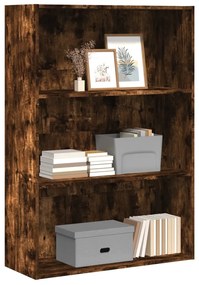 Libreria Rovere Fumo 80x30x114 Cm İn Legno Multistrato /