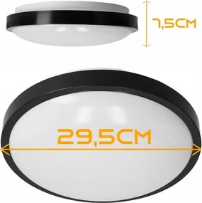 Plafoniera 2xE27/40W/230V diametro 29,5 cm nero