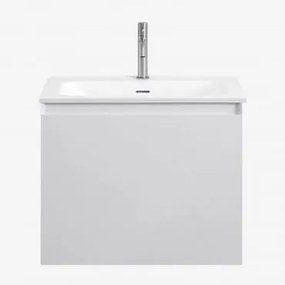 Set Mobili Da Bagno In Legno Macrae Con Lavabo Integrato Bianco & Sin Espejo & Cromato ↑20 Cm Con Valvola Di Scarico Con - Sklum