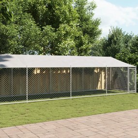 Gabbia Cani Con Tetto E Porta Grigia 12x2x2 M Acciaio Zincato /