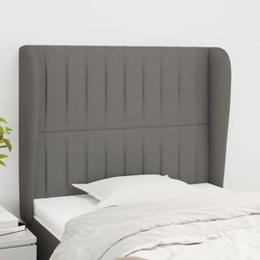 Testiera Ad Orecchio Grigio Scuro 83x23x118/128 Cm İn Tessuto /