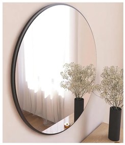 Specchio da parete OZZE diametro 60 cm nero