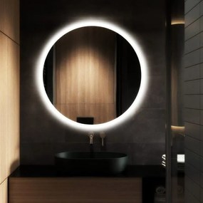 Kamalu - specchio forma rotonda ø90 cm illuminazione retro led kasar-90