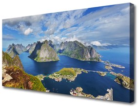 Quadro su tela Mare, paesaggio della baia 100x50 cm