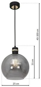 Lampadario su fune OMEGA 1xE27/60W/230V