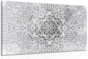 Stampa su tela – Mandala etnica in bianco e nero
