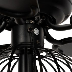 Ventilatore da soffitto nero con stampa legno 107,5 cm con interruttore a tirante - Mistral Johanna