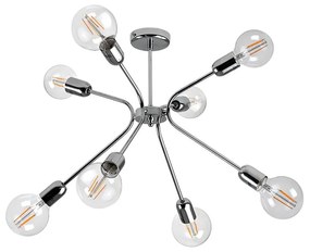 Plafoniera moderno Sandra Ø 65 cm cromo IP20, 8XE27