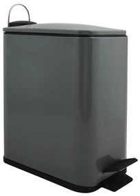 Cestino per la spazzatura grigio scuro in acciaio con pedale 5 l Erik – Spirella