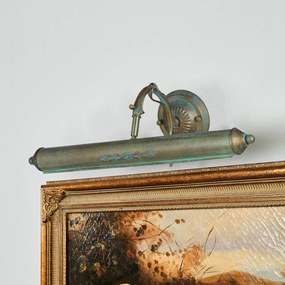 Lampada per quadri Lindby Kalea, 46 cm, a 2 luci, verderame, E14 Kalea Lindby, dimmerabile, Bronzo / Ottone antico, Soggiorno / Sala da pranzo, Metallo, Antico, Applique