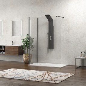 Doccia walk in 70x150 angolare con profilo nero | KW4000B - KAMALU