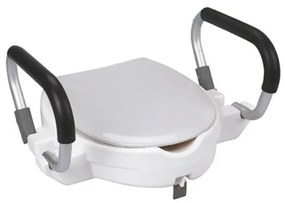 Rialzo wc regolabile con maniglioni antiscivolo e copriwc universale