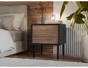 SET 2x Comodino CORTINA 51x45 cm nero/noce warnia