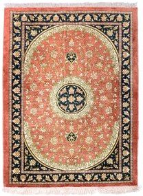 Ghom Tappeto 80x60 Rosso (Iran) Annodato A Mano