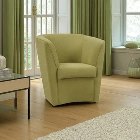 Poltrona moderna Verde in tessuto antimacchia imbottita